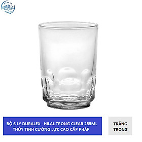 {Hàng chính hãng} Bộ 6 ly D1018A Duralex - Hilal trong Clear 255ml Thủy tinh cường lực cao cấp Pháp