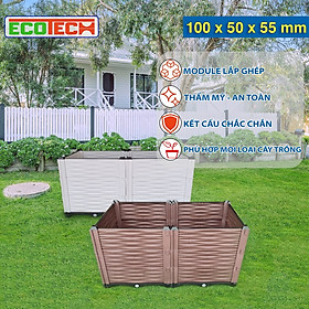 CHẬU GHÉP THÔNG MINH 100x50x55 Cm: Thẩm mỹ, kết cấu chắc, dễ lắp đặt, phù hợp mọi cây trồng đô thị.