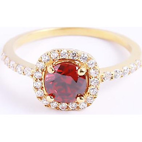 Nhẫn bạc đẹp cho nữ đính đá Cz đỏ cao cấp tphcm Gix Jewel N14