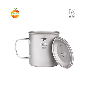 Cốc Titanium Keith Ti3207 có tay cầm và nắp đậy - 600ml