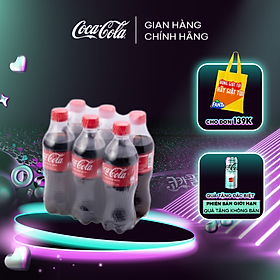 Lốc 6 Chai Nước Ngọt Giải Khát Có Gas Coca-Cola Vị Nguyên Bản Original 390ml/Chai Sale 25.4 Coca-Cola Chính Hãng