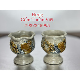 Ly để phật thủ H10 dòng men rạn nổi Bát tràng cao cấp hàng nghệ nhân