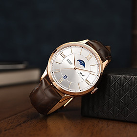 Đồng hồ nam chính hãng I&W Carnival 528G-D1 hàng mới fullbox,Kính chống xước,Chống nước ,BH 24 tháng,Máy cơ (Automatic),mặt tròn dây da nâu xịn