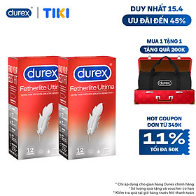 Combo 2 hộp Bao cao su Durex Fetherlite Ultima 12 Bao