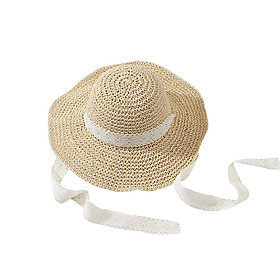 Mũ cói mềm dây ren buộc cổ - nón cói vành to chống nắng, đi biển phong cách