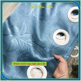 Mua  Rèm may sẵn ri đô  Rèm ri đô ngăn phòng  che cửa sổ giá rẻ - Màu xanh họa tiết hoa hồng