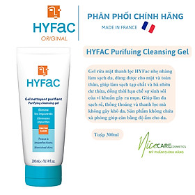 Sữa Rửa Mặt Dưỡng Da, Ngừa Mụn Hyfac Purifying Cleansing Gel 300ml - Sản Xuất Tại Pháp