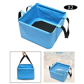 2x 18L Foldable Bucket Water Container Bag for Camping Car Washing BBQ