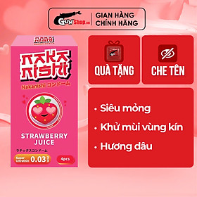 Bao cao su Nakanishi - Siêu mỏng 0.03mm - Hương dâu