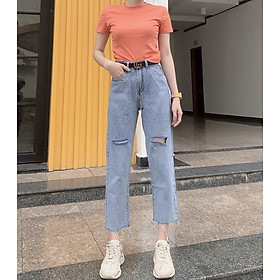 Quần jean nữ lưng cao Julido, chất jean cotton co dãn NHẸ FORM BAGGY tôn dáng phụ nữ eo thon mẫu D04