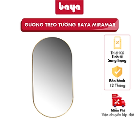 Mua Gương Treo Tường Hình Oval BAYA MIRAMAR Thiết Kế Sang Trọng Quý Phái Với Khung Nhôm Mạ Vàng Đánh Xước Cao Cấp Trang Trí Phòng Khách  Phòng Ngủ  Phòng Tắm 2000394