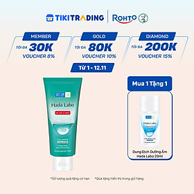 Sữa rửa mặt Hada Labo cho da dầu mụn, da nhạy cảm Hada Labo Acne Care Calming Cleanser 80g