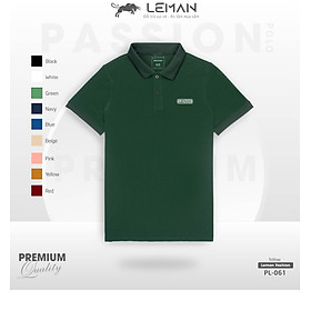 Áo thun polo nam Leman PL061 vải CVC Premium Pique Phom Slimfit tôn dáng