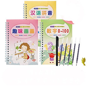 Mua Bộ 3 vở tô màu tập viết tự xoá thần kỳ ( tặng 1 bút + 5 ngòi