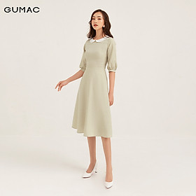 Đầm tay dài phối cổ GUMAC DB120