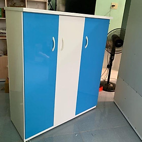 Hình ảnh Tủ nhựa đài loan 3 cánh suông xanh dương
