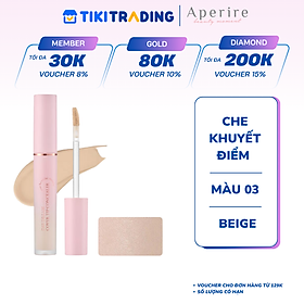 Kem che khuyết điểm Aperire Daydream Cover Tip Concealer 4.5ml - Che phủ toàn diện mỏng nhẹ lâu trôi - Màu 03 Beige