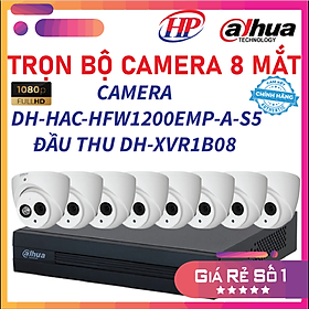 Mua Trọn bộ 08 Camera HDCVI 2MP DAHUA DH-HAC-HDW1200EMP-A-S5 - Đầu thu 4 cổng DH-XVR1B08 đầy đủ phụ kiện  Hàng chính hãng