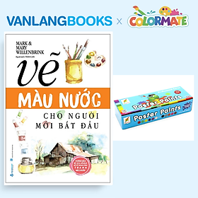 Sách Vẽ Màu Nước Cho Người Mới Bắt Đầu + Hộp 12 Màu Vẽ Poster Paint 20ml - Vanlangbooks x Colormate - vanlangbooks