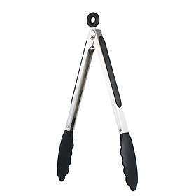 Food Tongs Stainless Steel Kitchen Snacks Clip Safety Silicone Handle Anti-scalding Bread Tong Salad Tool Cooking Bacon