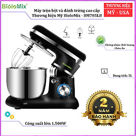 Máy trộn bột và đánh trứng 5 lít, 1500W BioloMix BM785LB công suất 1500W, 6 tốc độ đánh khác nhau, thiết kế hiện đại dễ vệ sinh lắp đặt (HÀNG CHÍNH HÃNG)