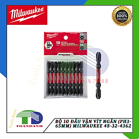 Bộ 10 Đầu vặn vít ngắn (PH3-65mm) Milwaukee 48-32-4362