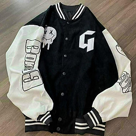 Áo khoác nhung nam nữ bomber unisex gió jacket cúc bấm form rộng local brand ulzzang phong cách hàn quốc đep CHỮ G