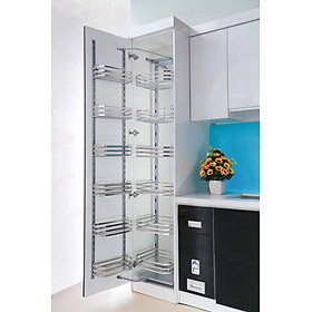 Giá đựng đồ kho bằng inox 6 tầng (Tủ kho để đồ khô 6 tầng cánh mở thương hiệu Gerari)