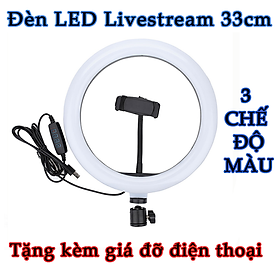 Hình ảnh Đèn led Livestream 33cm 13 INCH BD-330 Ring Light + Tripod+ Đầu kẹp - 3 CHẾ ĐỘ MÀU