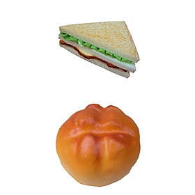 2x Artificial Realistic Vegetable Sandwich Food Bread Imitation Decor
