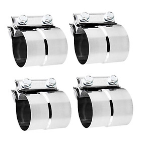 4 Pieces 2.25 inch Turn to 2.5 inch Exhaust Lap Joint Band Clamp Band Silver