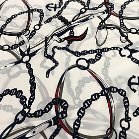 Mua Vải lụa mỏng mềm không co giãn họa tiết dây xích mỏ neo