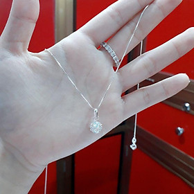 Dây chuyền bạc liền mặt đính đá cao cấp  YN JEWELRY