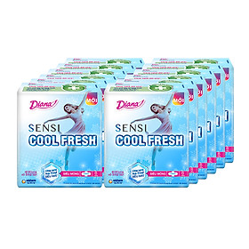 Bộ 12 gói Băng vệ sinh SENSI Cool Fresh siêu mỏng cánh gói 8 miếng