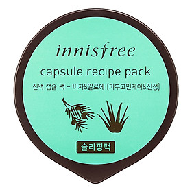 Mặt Nạ Ngủ Làm Mịn Da Dành Cho Da Mụn Từ Bija & Nha Đam Innisfree Capsule Recipe Pack - Bija & Aloe (10ml)