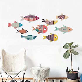 Bộ Tranh Color Fishes Treo Tường Trang Trí Phòng Khách, Phòng Ngủ, Phòng Ăn - Tặng Kèm Băng Dính 3M...