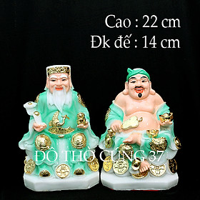 Mua   Cao 22 cm   TƯỢNG THẦN TÀI - THỔ ĐỊA MÀU XANH NGỌC   Bột đá + composite  