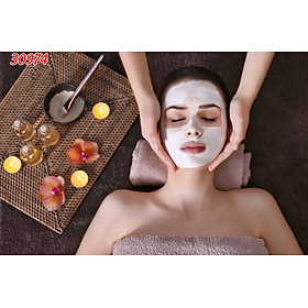 Mua Decal dán kính hình cô gái chăm sóc da mặt tại quán spa dán cửa kính bóc thi công nhanh gọn