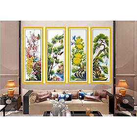 Mua Tranh thêu 3D tứ quý tùng cúc trúc mai mn0122 (kích thước 146 x 100cm)