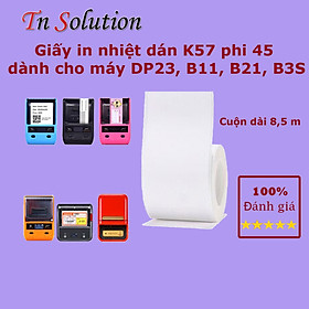 Giấy in nhiệt dán K57x45 dành cho máy DB23, Niimbot B21, B11, B3S