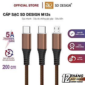 Mua Cáp sạc nhanh 5A SD DESIGN M12s sạc nhanh cho nhiều dòng điện thoại  dây dù chống đứt dài 2m