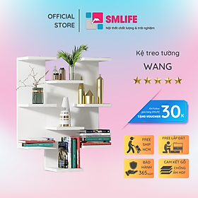Giá sách treo tường gỗ công nghiệp SMLIFE Wang