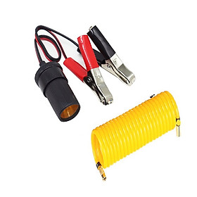 Phụ kiện bơm lốp ô tô - Kẹp ắc quy chuyển đổi sang đầu tẩu và ống nối dây hơi