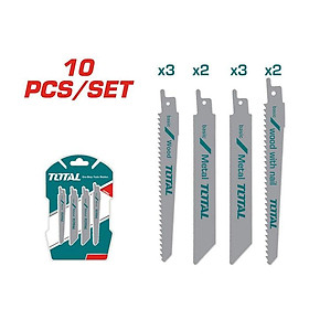 BỘ 10 LƯỠI CƯA KIẾM CẮT GỖ CÓ ĐINH VÀ KIM LOẠI TOTAL TRSB1001 - HÀNG CHÍNH HÃNG