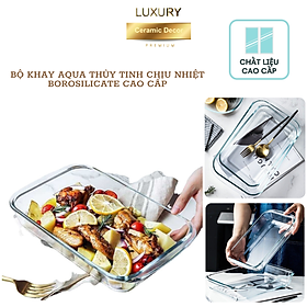 Mua Khay Nướng Thủy Tinh Chịu Nhiệt Cao 400 Độ C BOROSILICATE Dung Tích 1700ML DECOR LUXURY - Hàng Nhập Khẩu