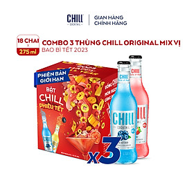 Combo 3 thùng 6 chai Chill Cocktail Original mix vị 275ml/chai