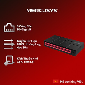 Bộ Chia Mạng Mercusys MS108G 8 Cổng 10/100/1000 Mbps - Hàng Chính Hãng