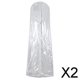 2xClear Wedding Gown Dress Garment Bag Travel Garment Cover 200 X 70 X 30cm