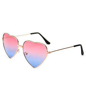 Fashion Women Sunglasses UV400 Eyeglass Dames Heart Shaped Zonnebril Sun Glasses Eyewear, Thin Metal Frame Lovely Heart