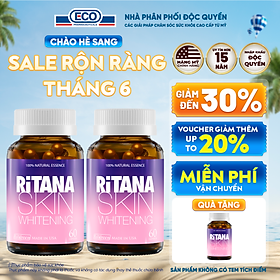 [Tặng Hộp 15v] Combo 2 Chai 60v – Viên Uống Trắng Da Ritana Ecogreen Chứa Glutathione Mờ Sạm Nám, Chống Nắng Cho Da